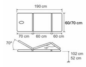 Dimensiones Camilla Eléctrica CE-801