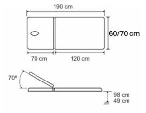 Dimensiones Camilla Eléctrica CE-805