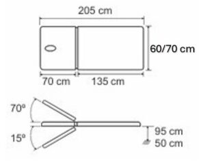 Dimensiones Camilla Hidráulica CH-914